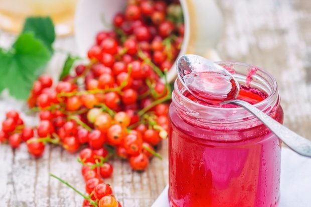 Желе из красной смородины с веточками0